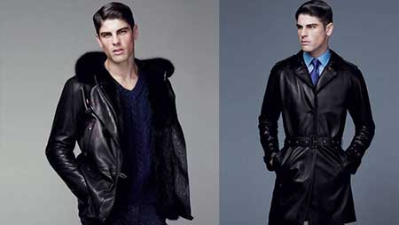 Casaco de Couro Masculino 2 imagens de roupas de inverno