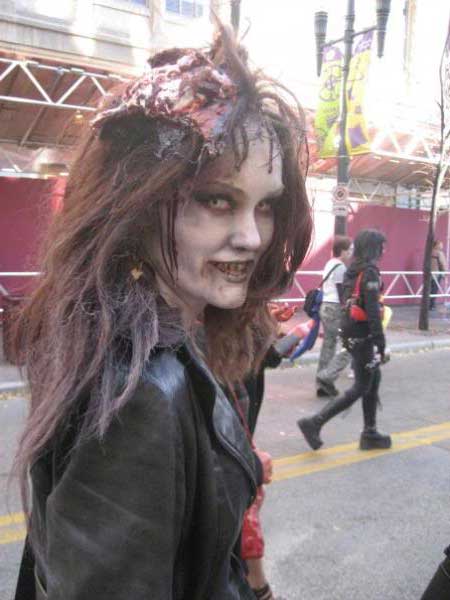 Maquiagem de Zumbi 5 para mulheres