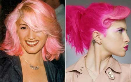 das celebridades cabelo rosa
