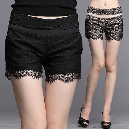 modelo de renda shorts femininos