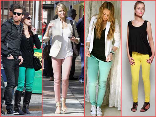 imagens de looks fotos de calças coloridas